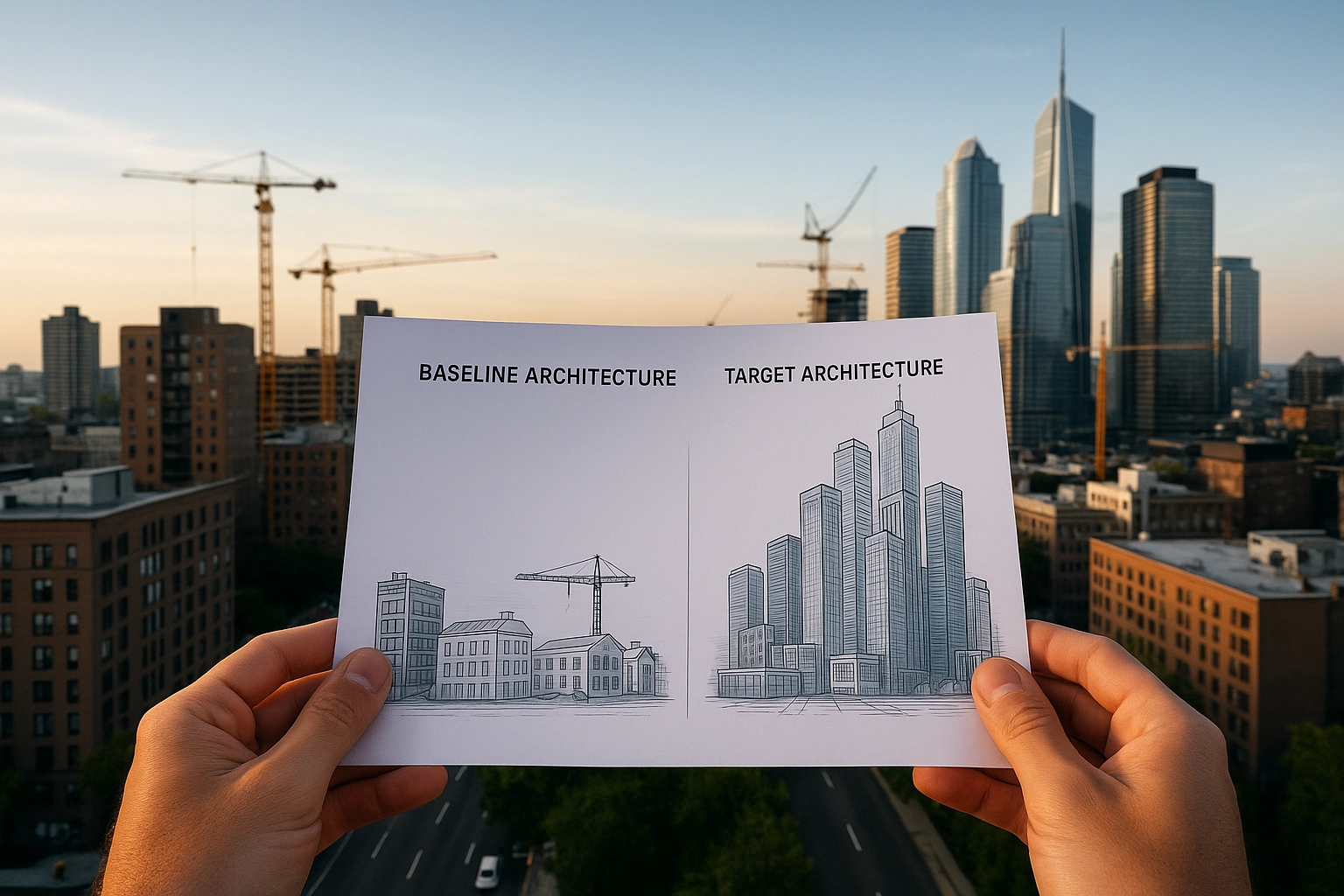 Baseline and target business architecture